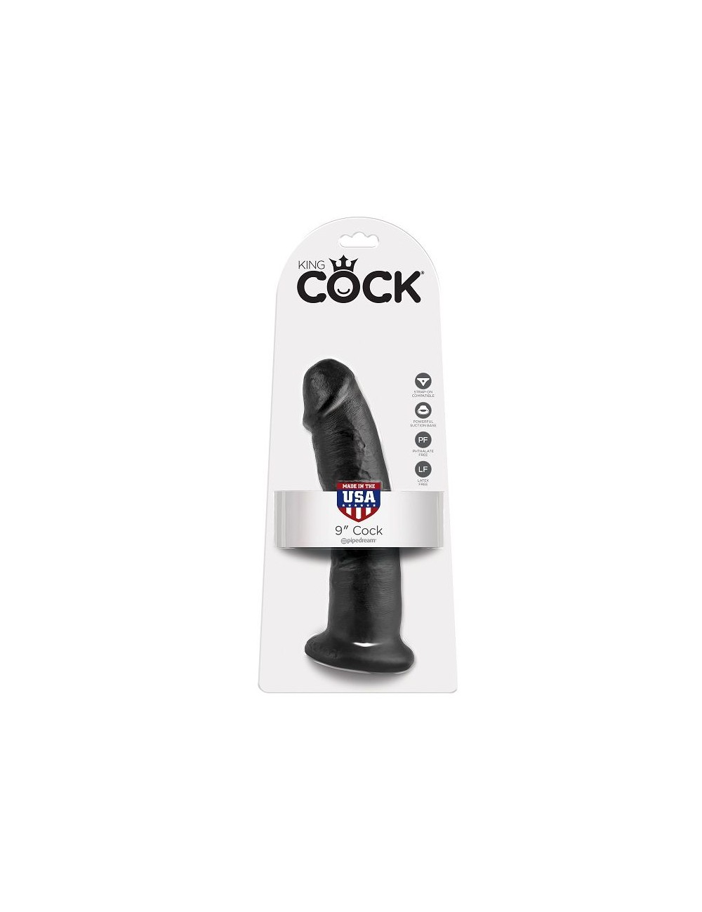 KING COCK 9" COCK BLACK 22.9 CM