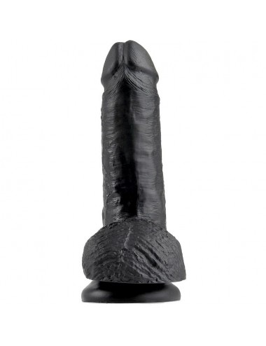 KING COCK 7" COCK BLACK WITH BALLS 17.8 CM