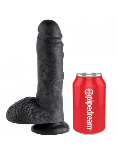 KING COCK 8" COCK BLACK WITH BALLS 20.3 CM