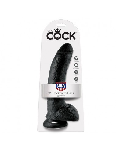KING COCK 9" COCK BLACK WITH BALLS 22.9 CM