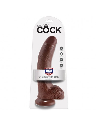 KING COCK 9" COCK BROWN WITH BALLS 22.9 CM