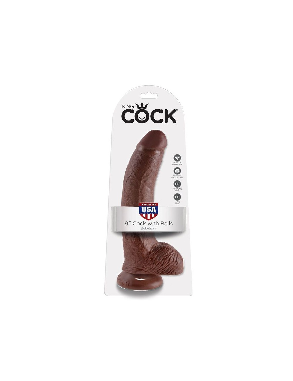 KING COCK 9" COCK BROWN WITH BALLS 22.9 CM