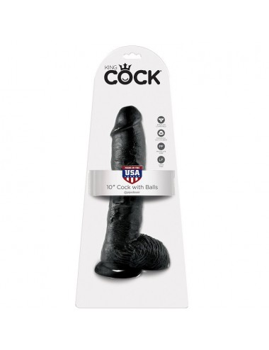 KING COCK 10" COCK BLACK WITH BALLS 25.4 CM