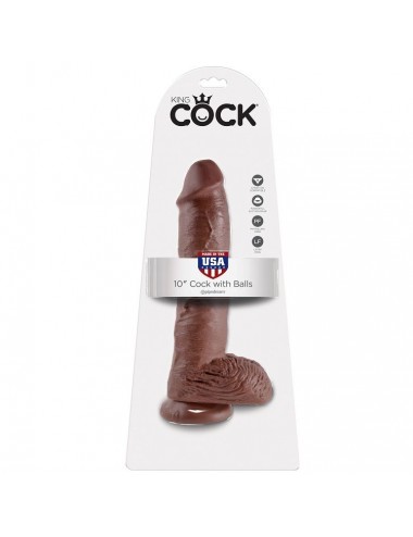 KING COCK 10" COCK BROWN WITH BALLS 25.4 CM