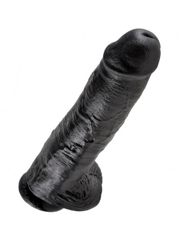 KING COCK 11" COCK BLACK WITH BALLS 28 CM