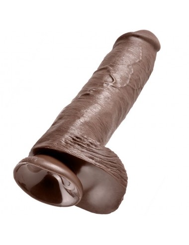 KING COCK 11" COCK BROWN WITH BALLS 28 CM