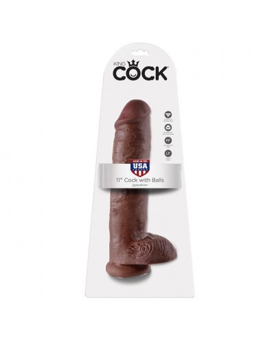 KING COCK 11" COCK BROWN WITH BALLS 28 CM