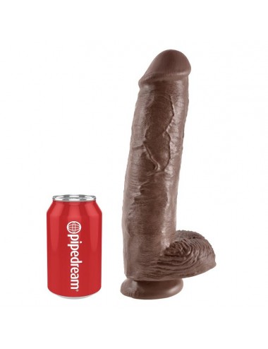 KING COCK 11" COCK BROWN WITH BALLS 28 CM