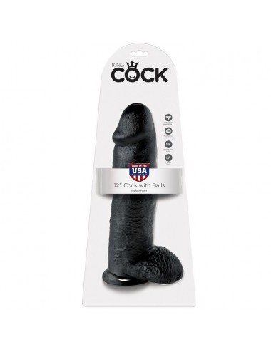 KING COCK 12" COCK BLACK WITH BALLS 30.48  CM