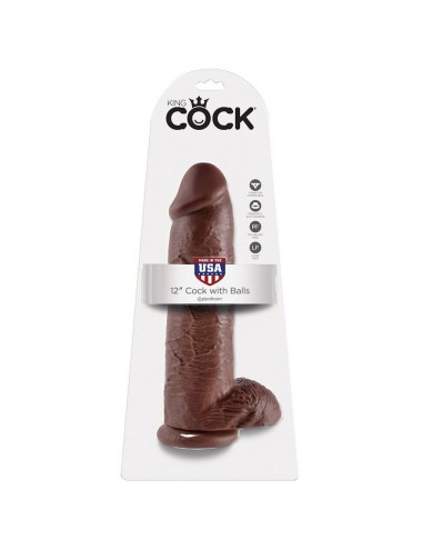 KING COCK 12" COCK BROWN WITH BALLS 30.48  CM