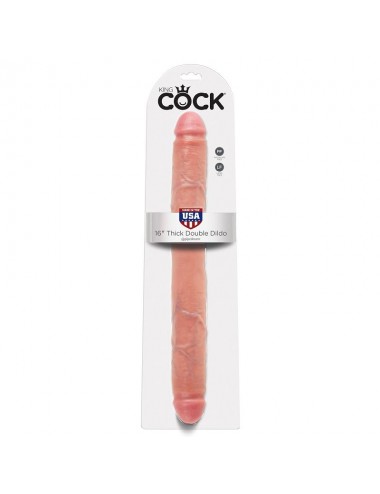 KING COCK THICK DOUBLE DILDO FLESH 40.6 CM