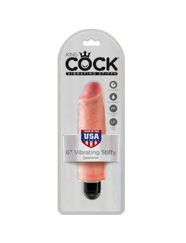 KING COCK 15.24 CM VIBRATING STIFFY - FLESH