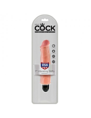 KING COCK 17.8 CM VIBRATING STIFFY - FLESH