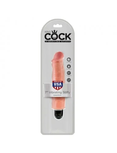 KING COCK 17.8 CM VIBRATING STIFFY - FLESH