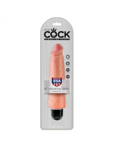 KING COCK 20.3 CM VIBRATING STIFFY - FLESH