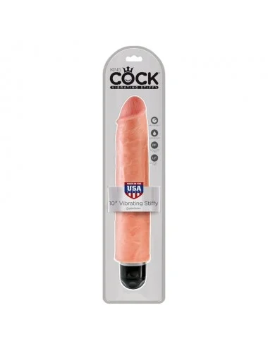 KING COCK 25.4 CM VIBRATING STIFFY - FLESH