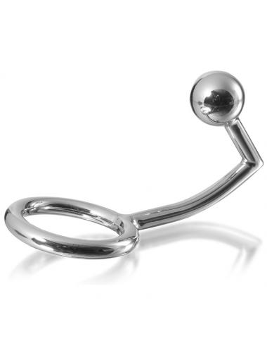 METALHARD COCK RING INTRUDER WITH ANALBEAD 30MM