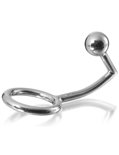 METALHARD COCK RING INTRUDER WITH ANALBEAD 45MM