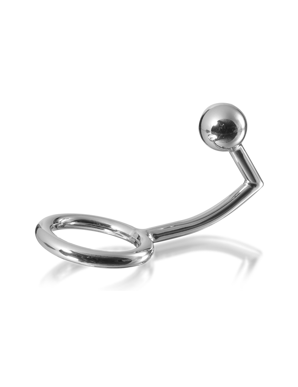 METALHARD COCK RING INTRUDER WITH ANALBEAD 45MM METALHARD COCK RING INTRUDER WITH ANALBEAD 45MM