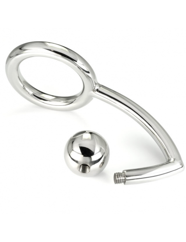 METALHARD COCK RING INTRUDER WITH ANALBEAD 45MM