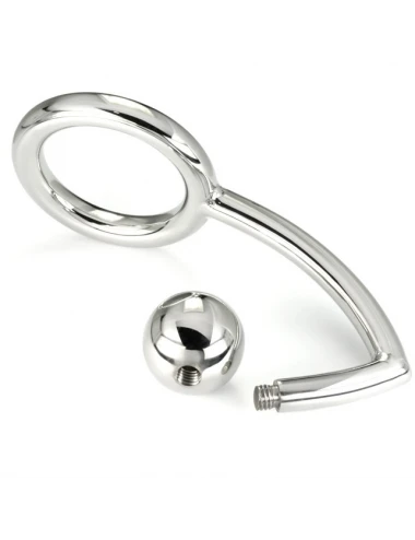 METALHARD COCK RING INTRUDER WITH ANALBEAD 45MM