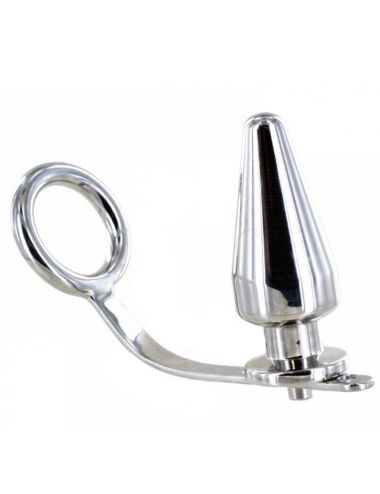 METALHARD COCK RING WITH PLUG ANAL 80 X 55 MM
