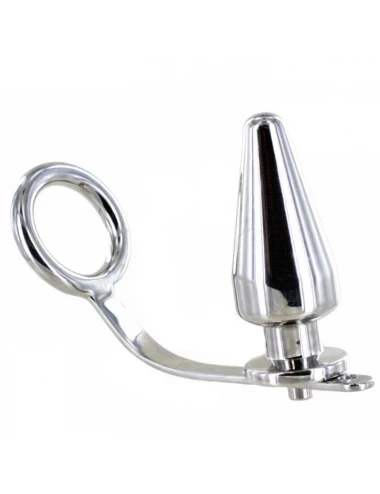 METALHARD COCK RING WITH PLUG ANAL 80 X 55 MM