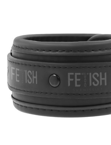 FETISH SUBMISSIVE  COLLAR AND WRIST CUFFS VEGAN LEATHER