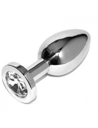 METALHARD ANAL PLUG DIAMOND CLEAR SMALL 5.71CM