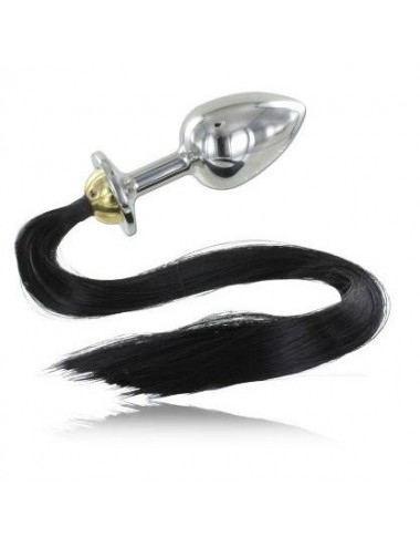 METALHARD BLACK HAIR PONY PLUG ANAL 8.89CM