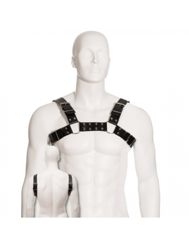 BODY LEATHER BLACK BULL DOG HARNESS