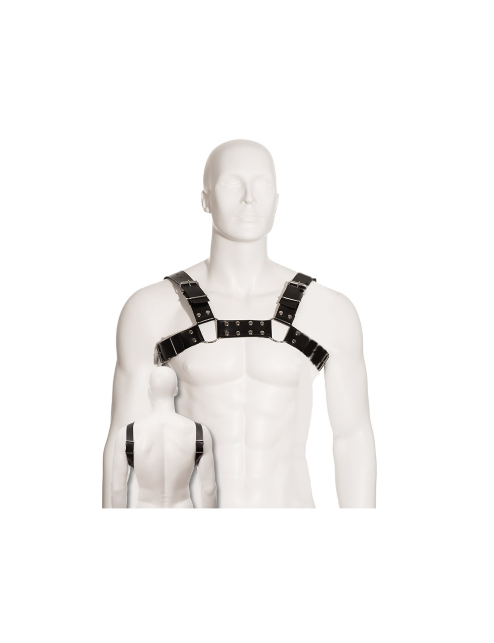 BODY LEATHER BLACK BULL DOG HARNESS BODY LEATHER BLACK BULL DOG HARNESS
