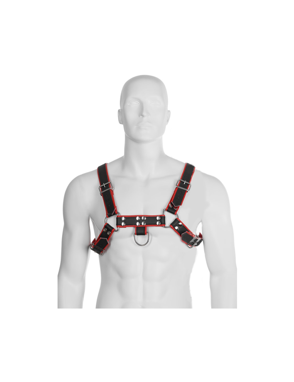 LEATHER BODY CHAIN HARNESS III BLACK / RED LEATHER BODY CHAIN HARNESS III BLACK / RED