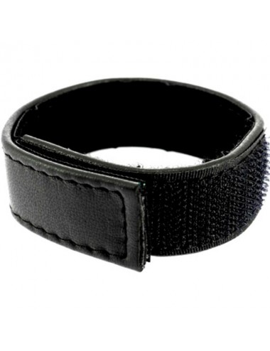 LEATHER BODY  COCK AND BALL STRAP VELCROED ADJUSTABLE - BLACK