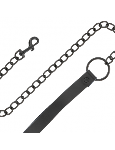 DARKNESS FULL BLACK COLLAR WITH LEASH