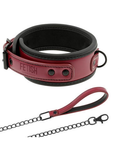 FETISH SUBMISSIVE DARK ROOM COLLAR WITH LEASH