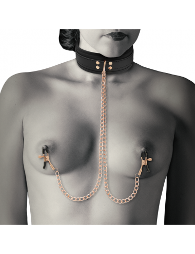 COQUETTE CHIC DESIRE FANTASY COLLAR WITH NIPPLES CLAMPS