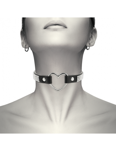 COQUETTE CHIC DESIRE HAND CRAFTED CHOKER VEGAN LEATHER  - HEART