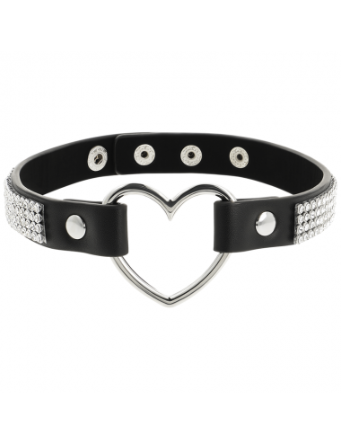 COQUETTE CHIC DESIRE HAND CRAFTED CHOKER VEGAN LEATHER  - HEART