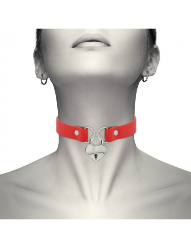 COQUETTE CHIC DESIRE HAND CRAFTED CHOKER KEYS HEART - RED
