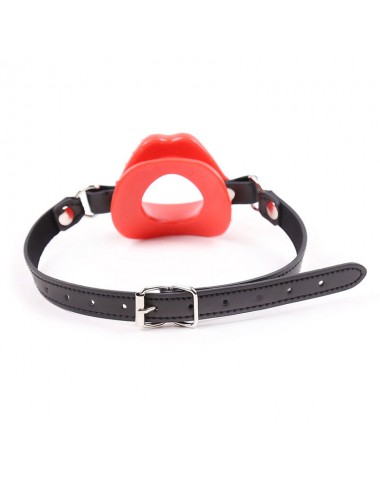 OHMAMA FETISH RED LIPS GAP WITH PU STRAP