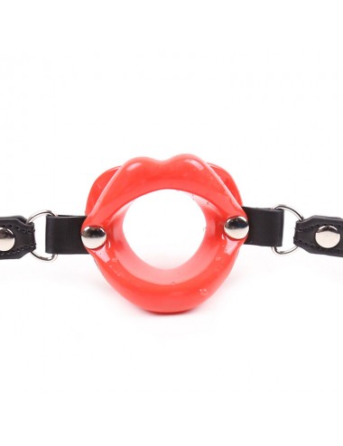 OHMAMA FETISH RED LIPS GAP WITH PU STRAP