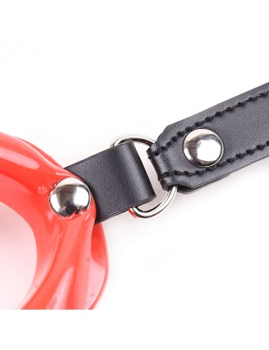 OHMAMA FETISH RED LIPS GAP WITH PU STRAP