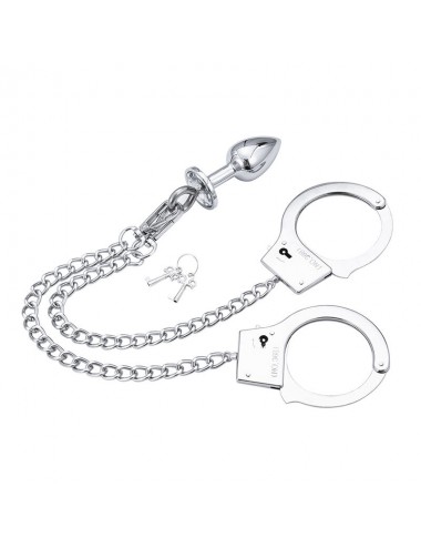 OHMAMA FETISH HAND CUFFS WITH CHAIN AND ANAL PLUG