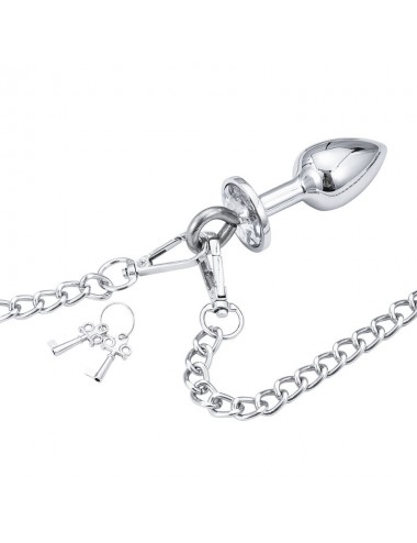 OHMAMA FETISH HAND CUFFS WITH CHAIN AND ANAL PLUG
