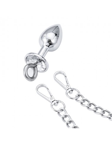 OHMAMA FETISH HAND CUFFS WITH CHAIN AND ANAL PLUG