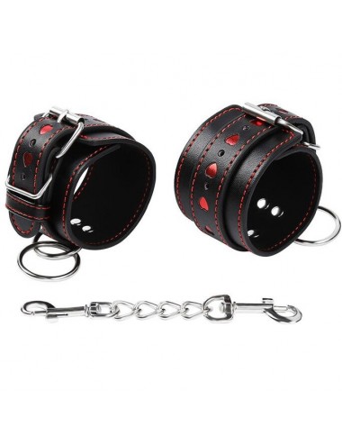 OHMAMA FETISH WRIST RESTRAINTS WITH HEART INLAY