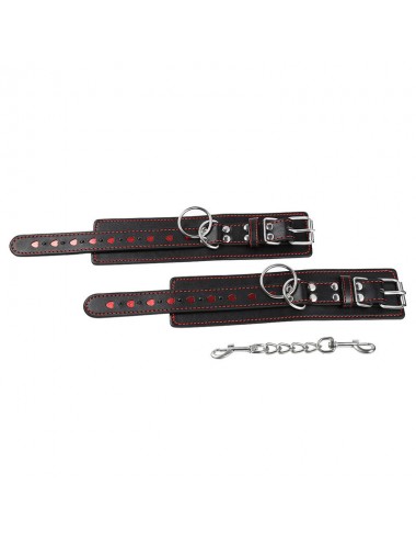 OHMAMA FETISH WRIST RESTRAINTS WITH HEART INLAY