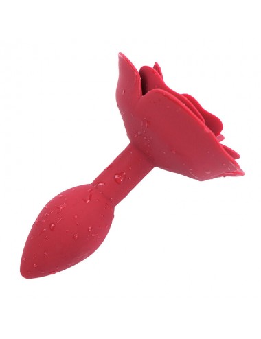 OHMAMA FETISH ROSE SILICONE ANAL PLUG - RED