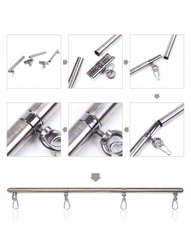 OHMAMA FETISH DETACHABLE SPREADER METAL BAR 4 HOOKS